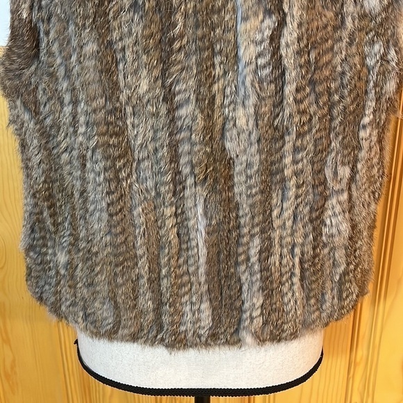 525 America Luxe Natural Rabbit Fur Vest Sz-M - Picture 6 of 9